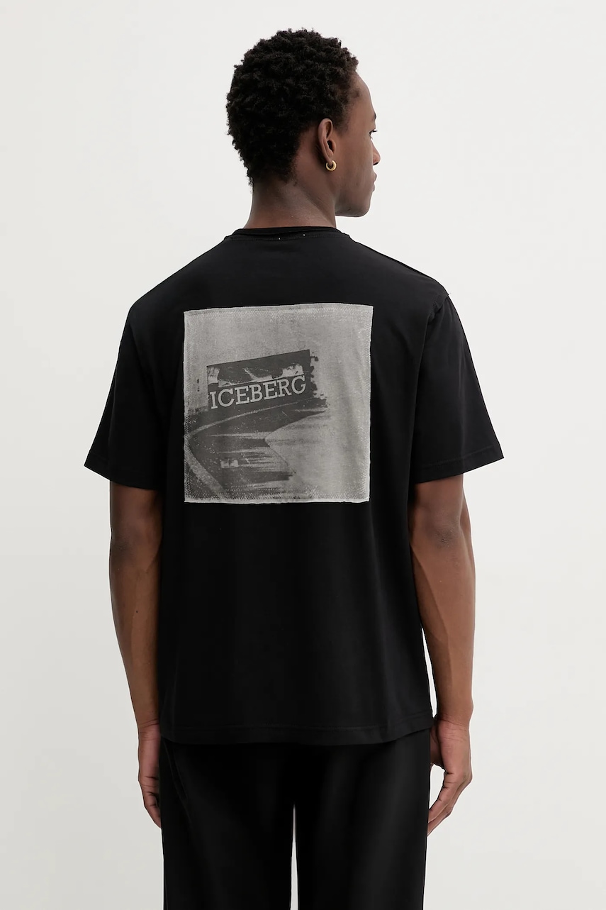 Iceberg tricou culoarea negru, cu imprimeu, F024 6318