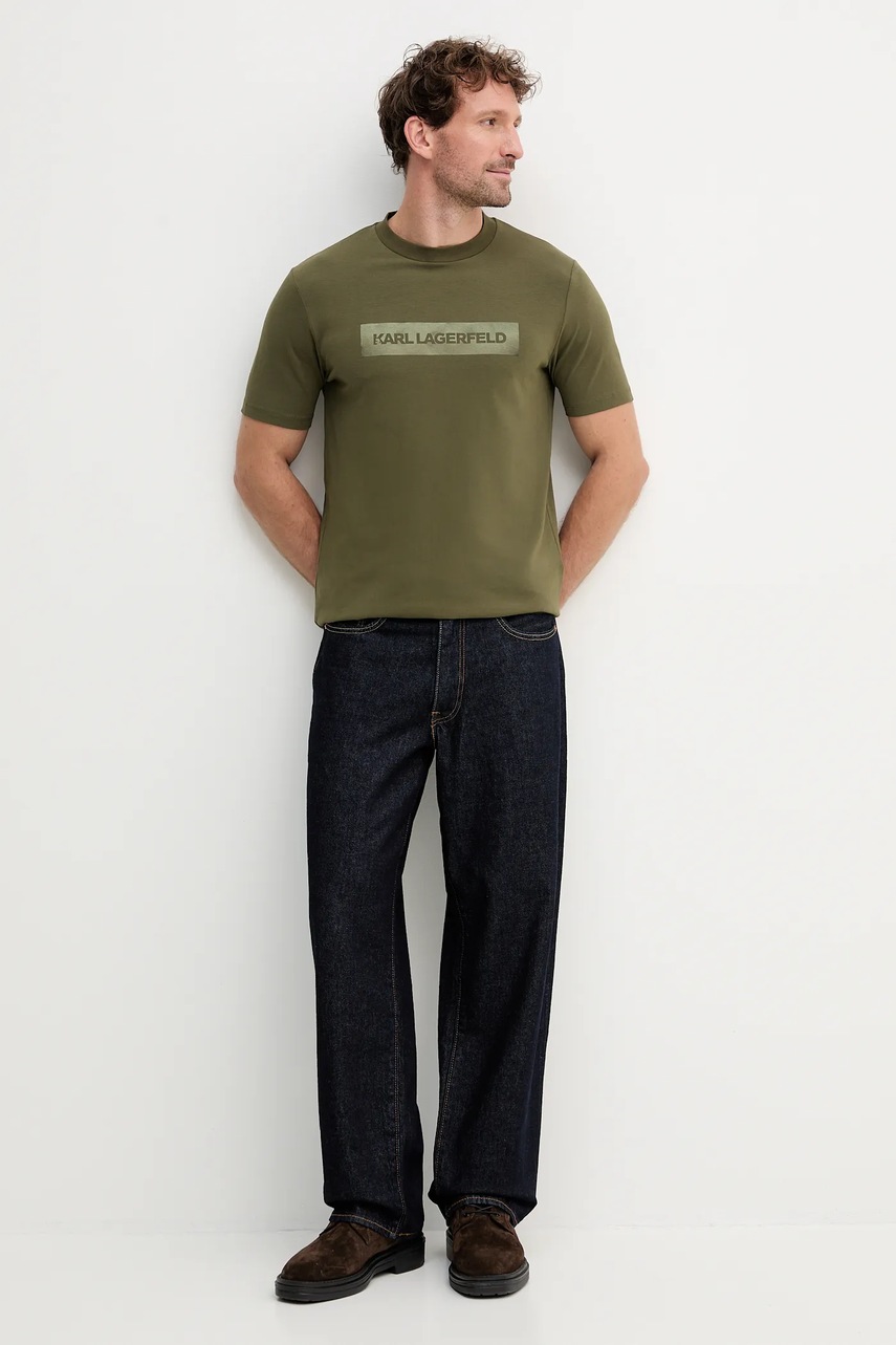 Футболка Karl Lagerfeld цвет зелёный с принтом 554221.755035