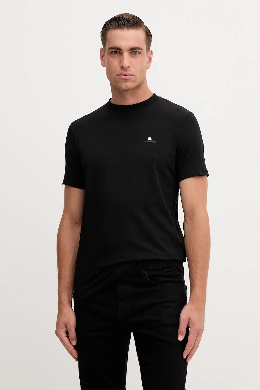 Karl Lagerfeld tricou culoarea negru, uni, 554235.755053