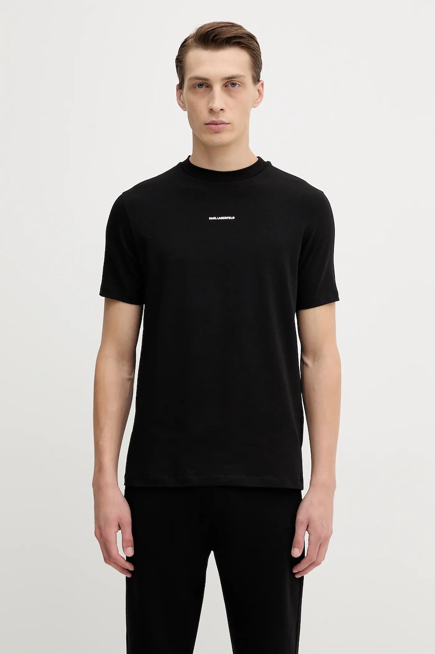 Karl Lagerfeld tricou din bumbac culoarea negru, cu imprimeu, 554235.755051