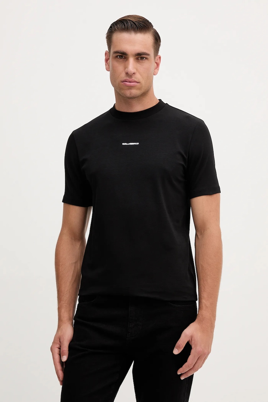 Karl Lagerfeld tricou din bumbac culoarea negru, cu imprimeu, 554235.755051