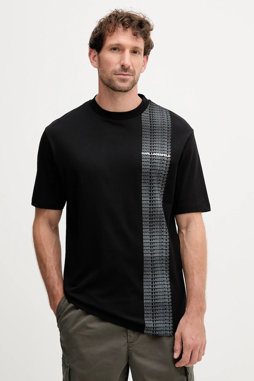 Karl Lagerfeld tricou din bumbac culoarea negru, cu imprimeu, 554225.755143