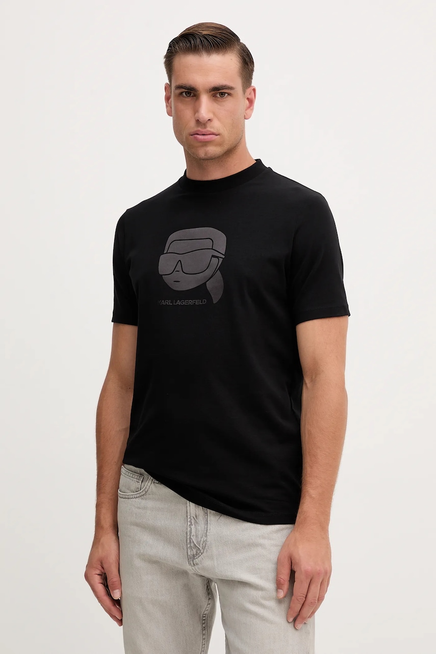 Karl Lagerfeld tricou culoarea negru, cu imprimeu, 554221.755032
