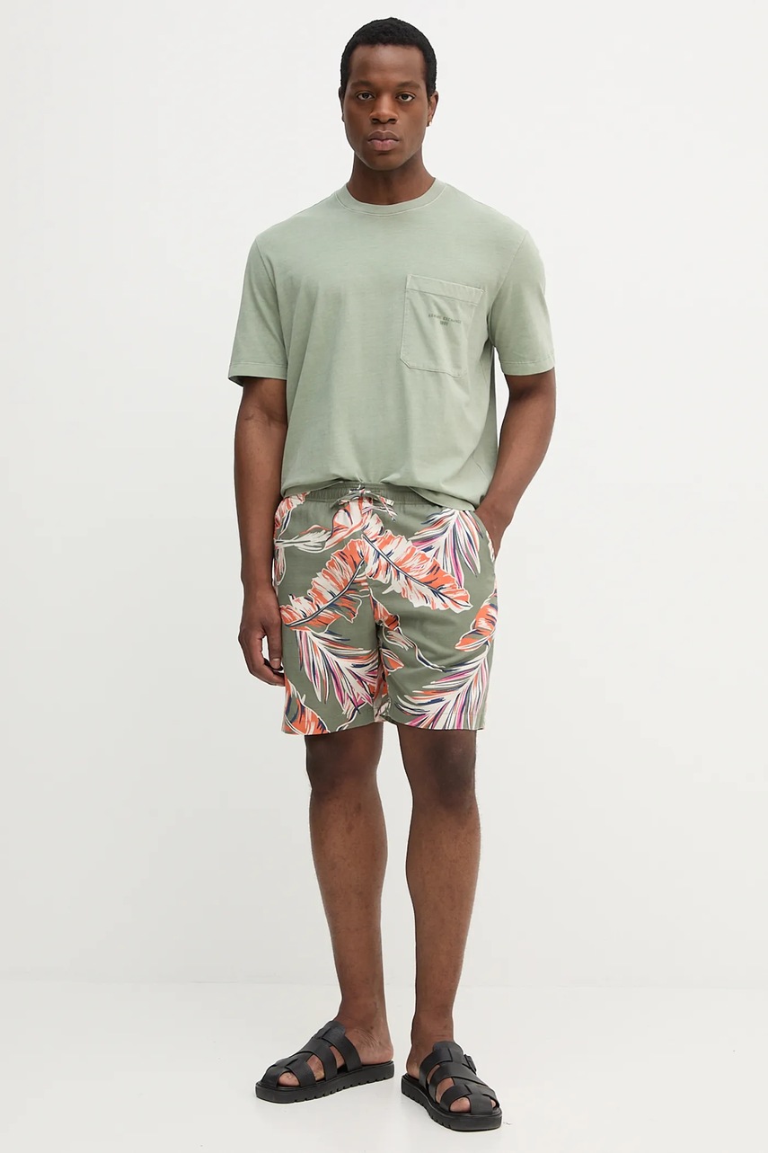 Хлопковая футболка Armani Exchange цвет зелёный с принтом XM001072 AF16283