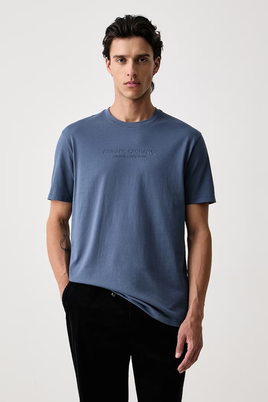 Armani Exchange tricou basic pentru bărbați din bumbac