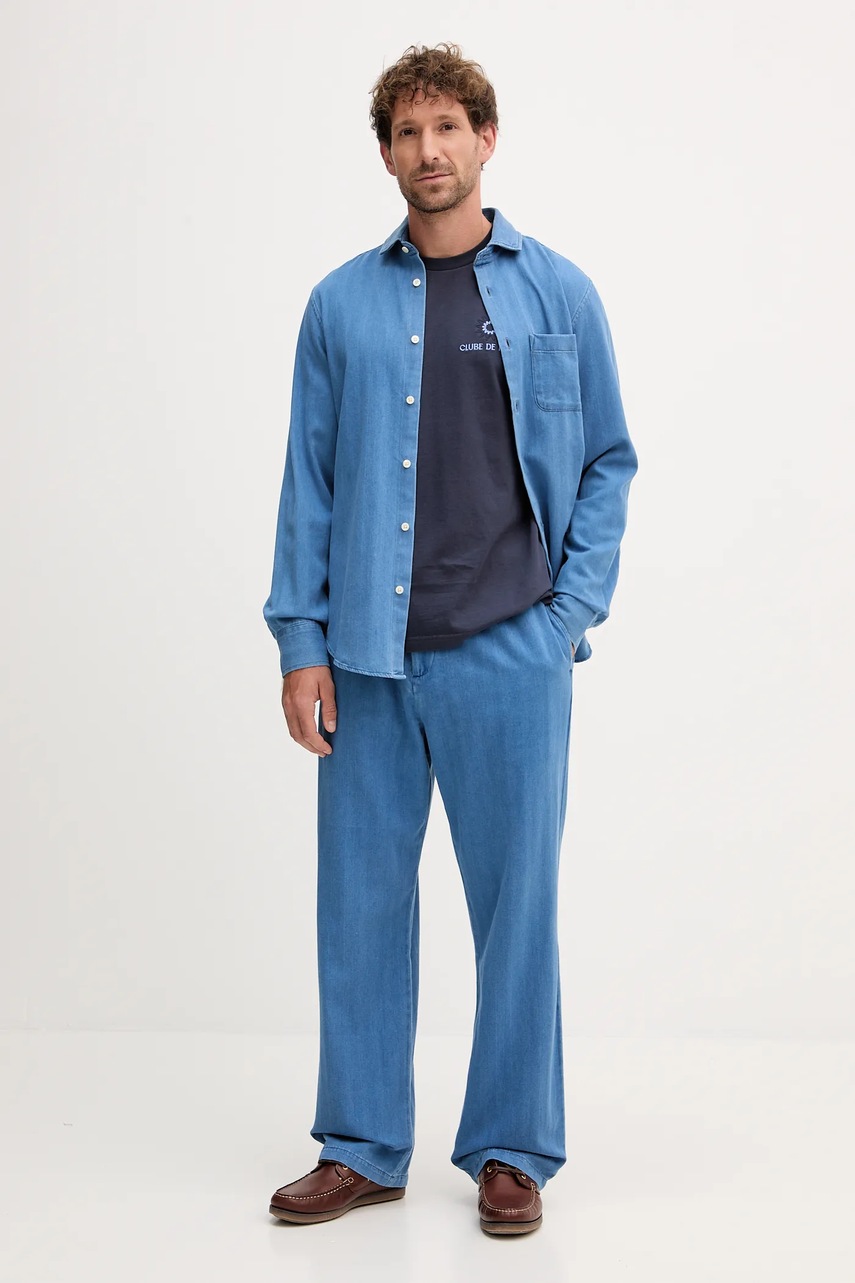 Βαμβακερό μπλουζάκι Frescobol Carioca ανδρικό, χρώμα: μπλε, 2578.841 φωτογραφία