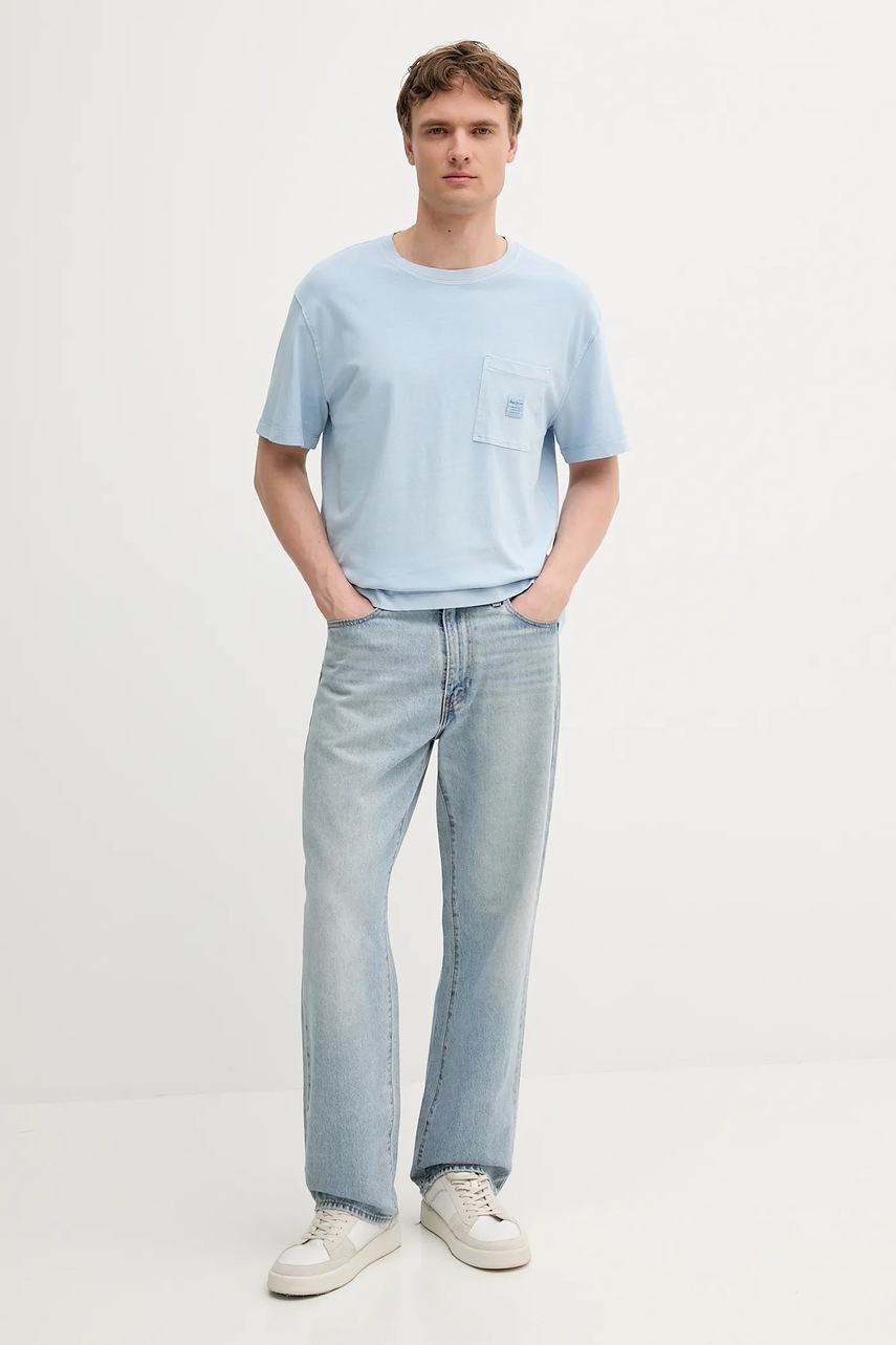 Хлопковая футболка Pepe Jeans однотонная PM509965 Хлопковая футболка Pepe Jeans однотонная PM509965