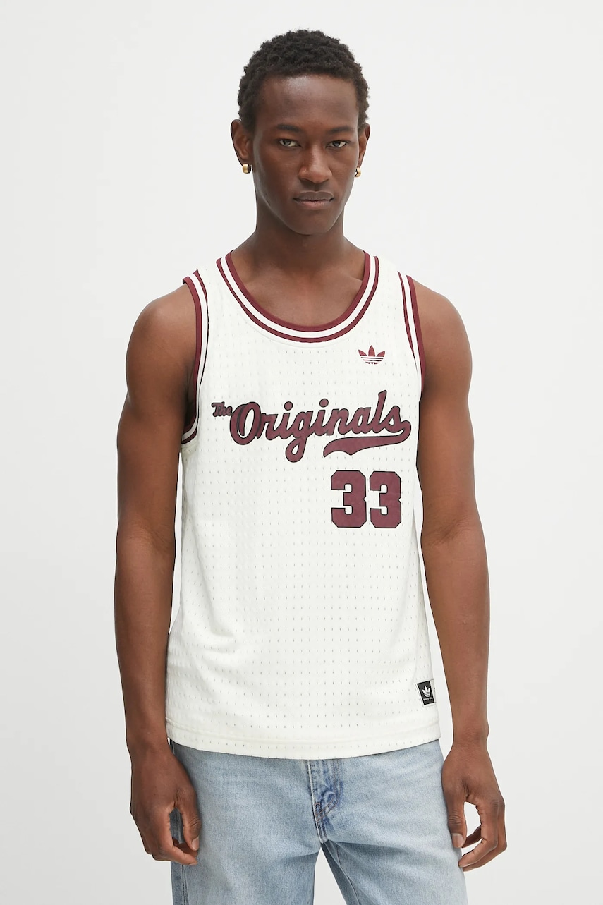 adidas Originals tricou fără mâneci OG Jersey culoarea bej, JM9953