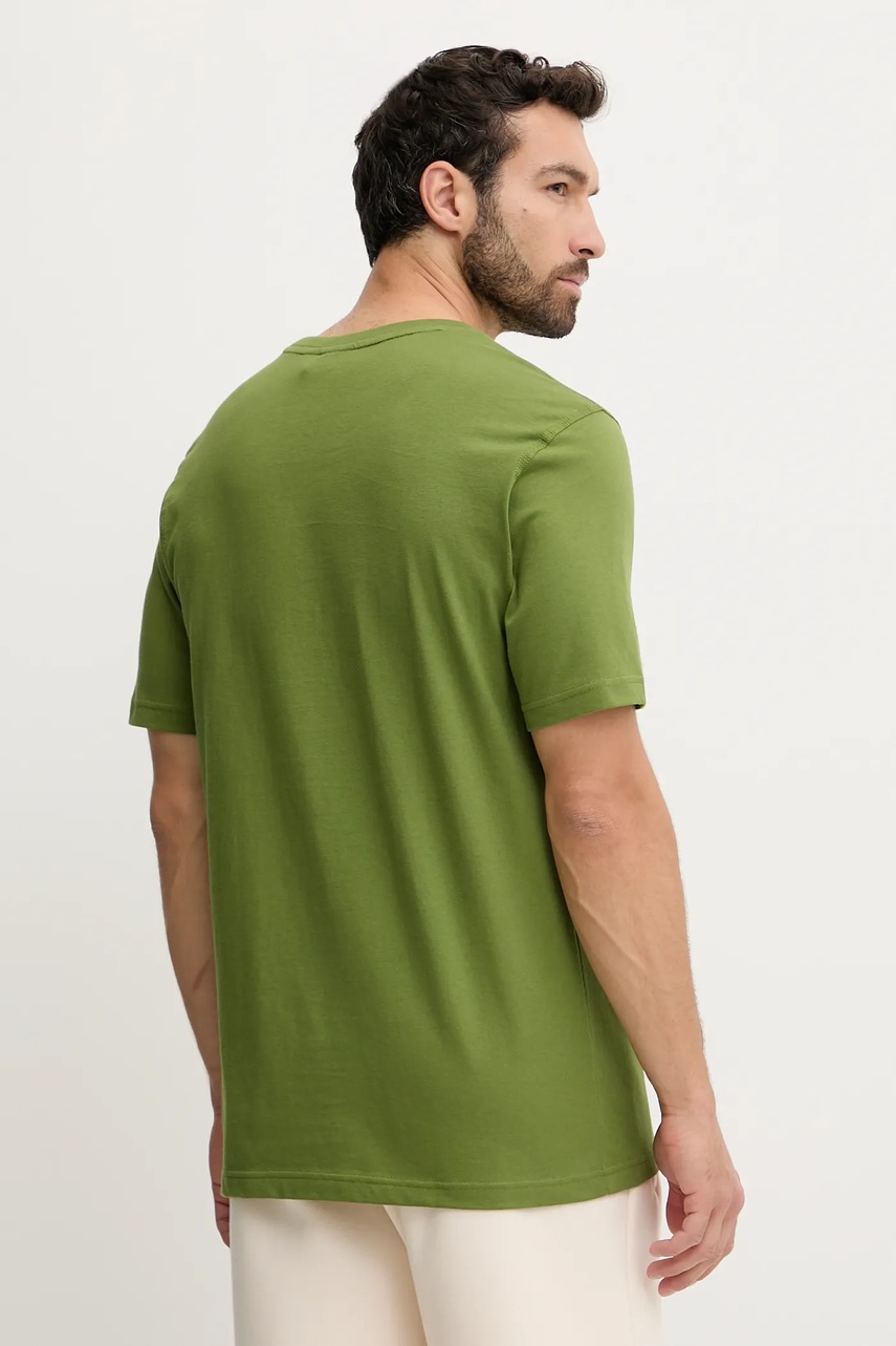 Βαμβακερό μπλουζάκι adidas Originals Trefoil Essential ανδρικό, χρώμα: πράσινο, JV5938 φωτογραφία