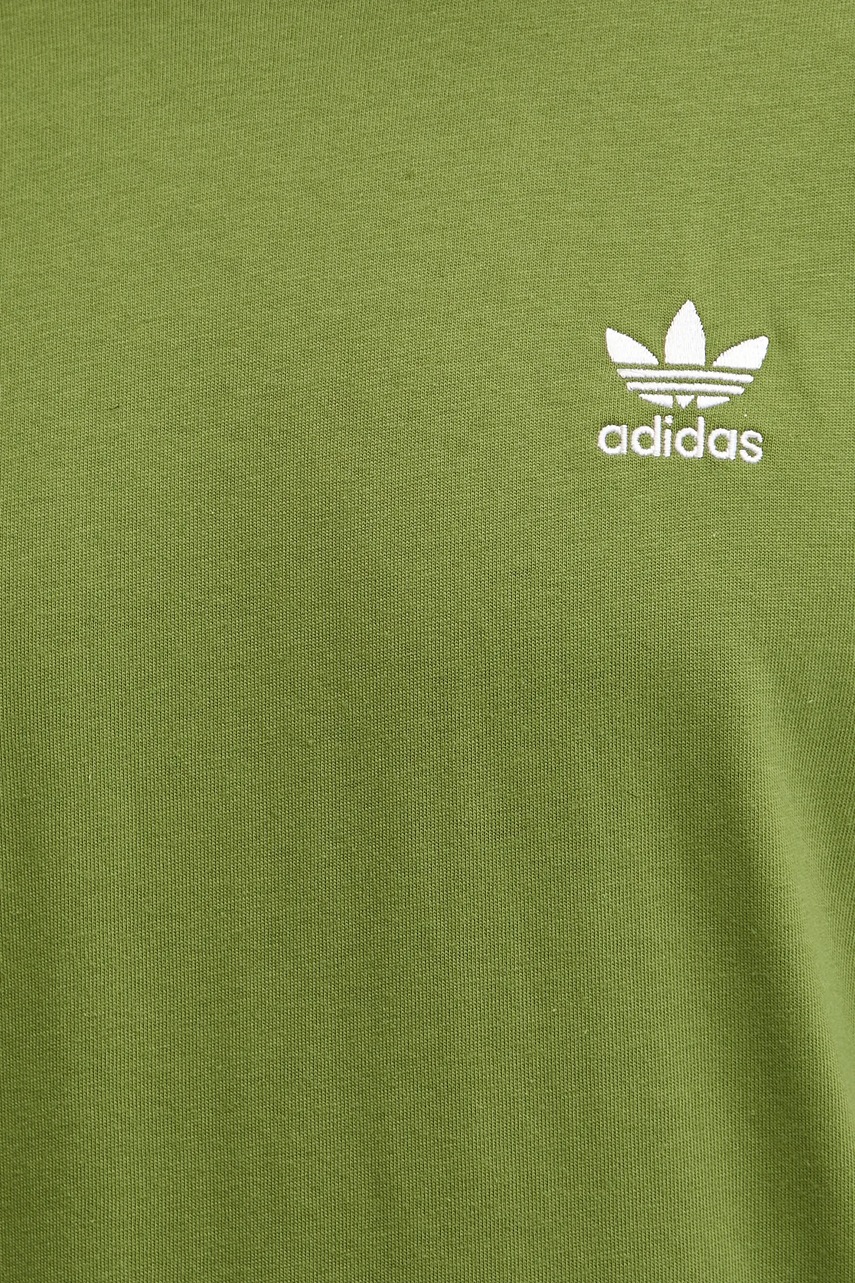 Βαμβακερό μπλουζάκι adidas Originals Trefoil Essential ανδρικό, χρώμα: πράσινο, JV5938 φωτογραφία