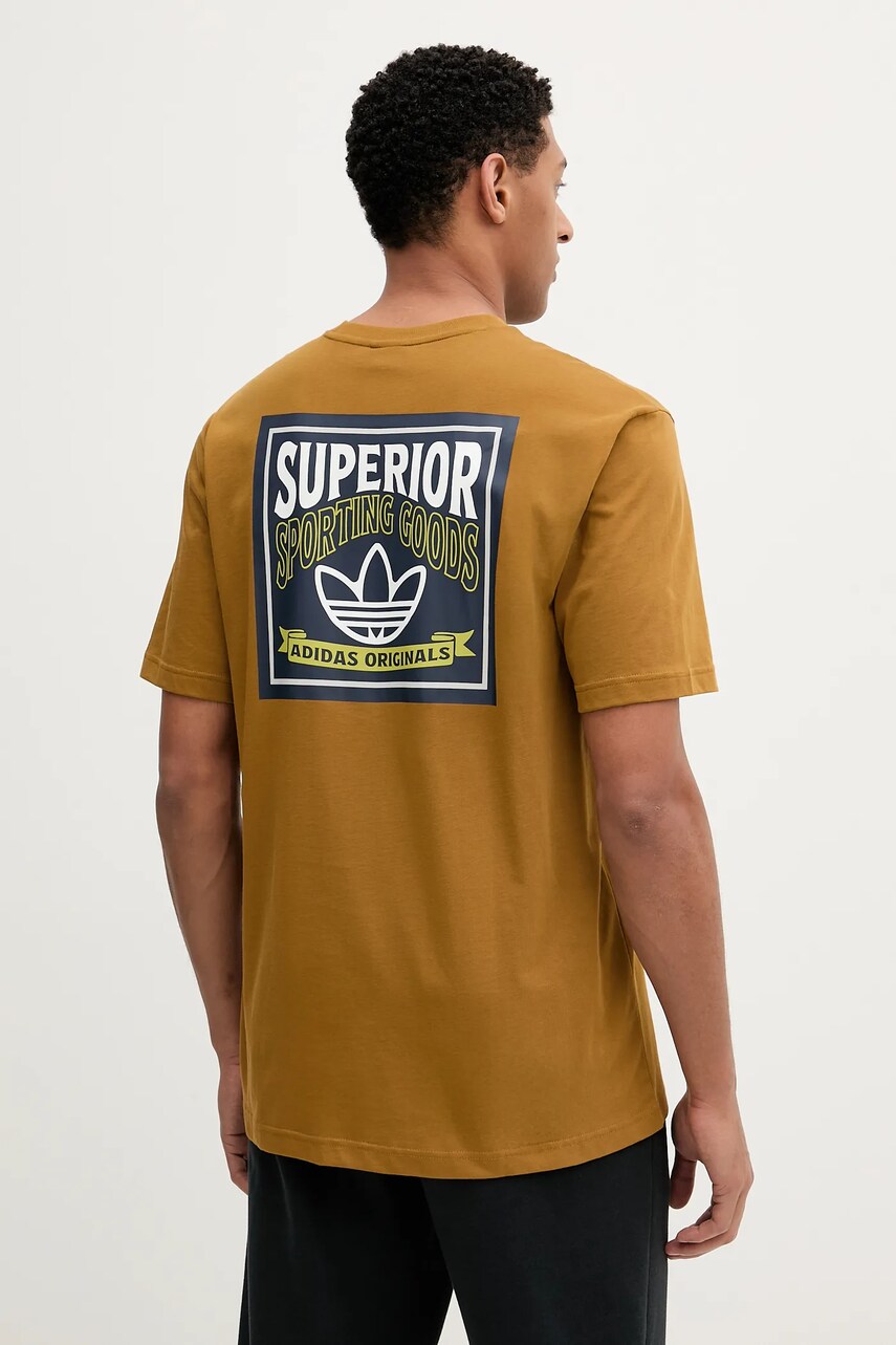 Levně Bavlněné tričko adidas Originals Graphic Lo Ss T pánské, zelená barva, s potiskem, JW0160