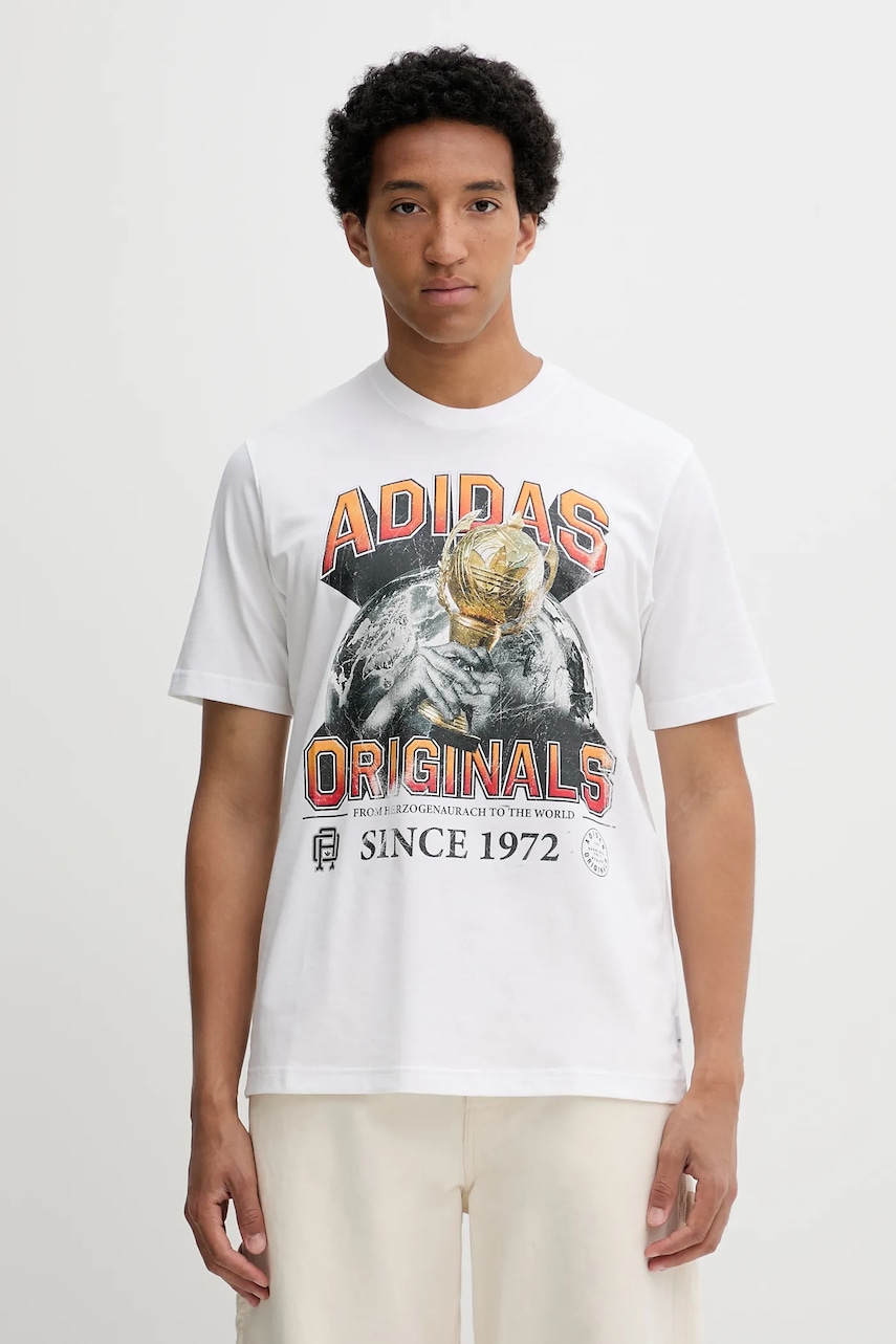 adidas Originals tricou din bumbac Graphic Reg Sst culoarea alb, cu imprimeu, JW2972
