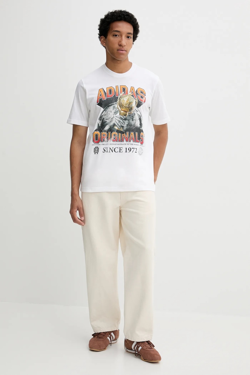 Хлопковая футболка adidas Originals Graphic Reg Sst цвет белый с принтом JW2972