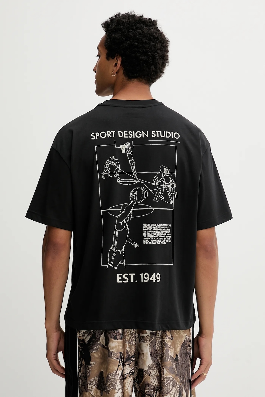 adidas Originals tricou Asd Fastbrk Tee culoarea negru, cu imprimeu, JW6644