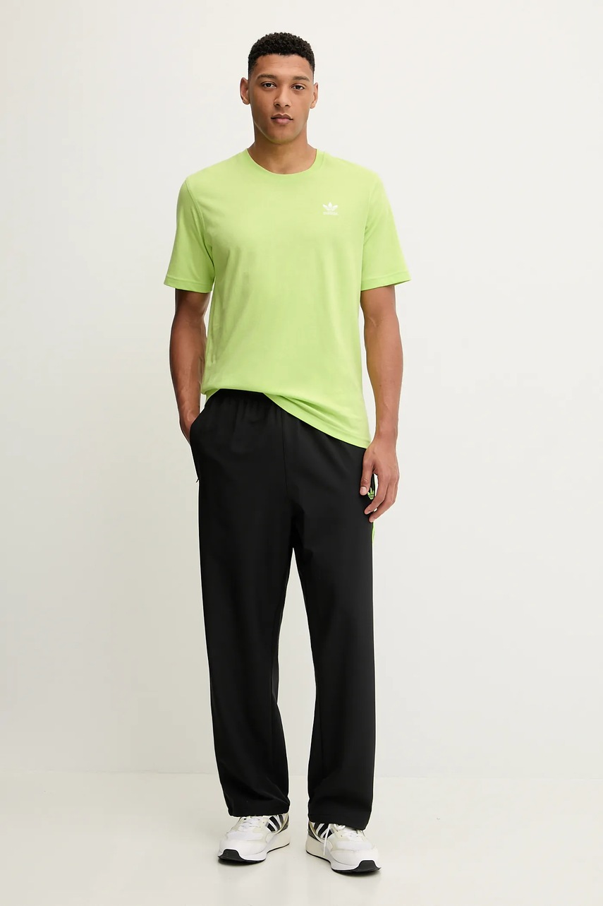 Βαμβακερό μπλουζάκι adidas Originals Trefoil Essential ανδρικό, χρώμα: πράσινο, JZ3583 φωτογραφία