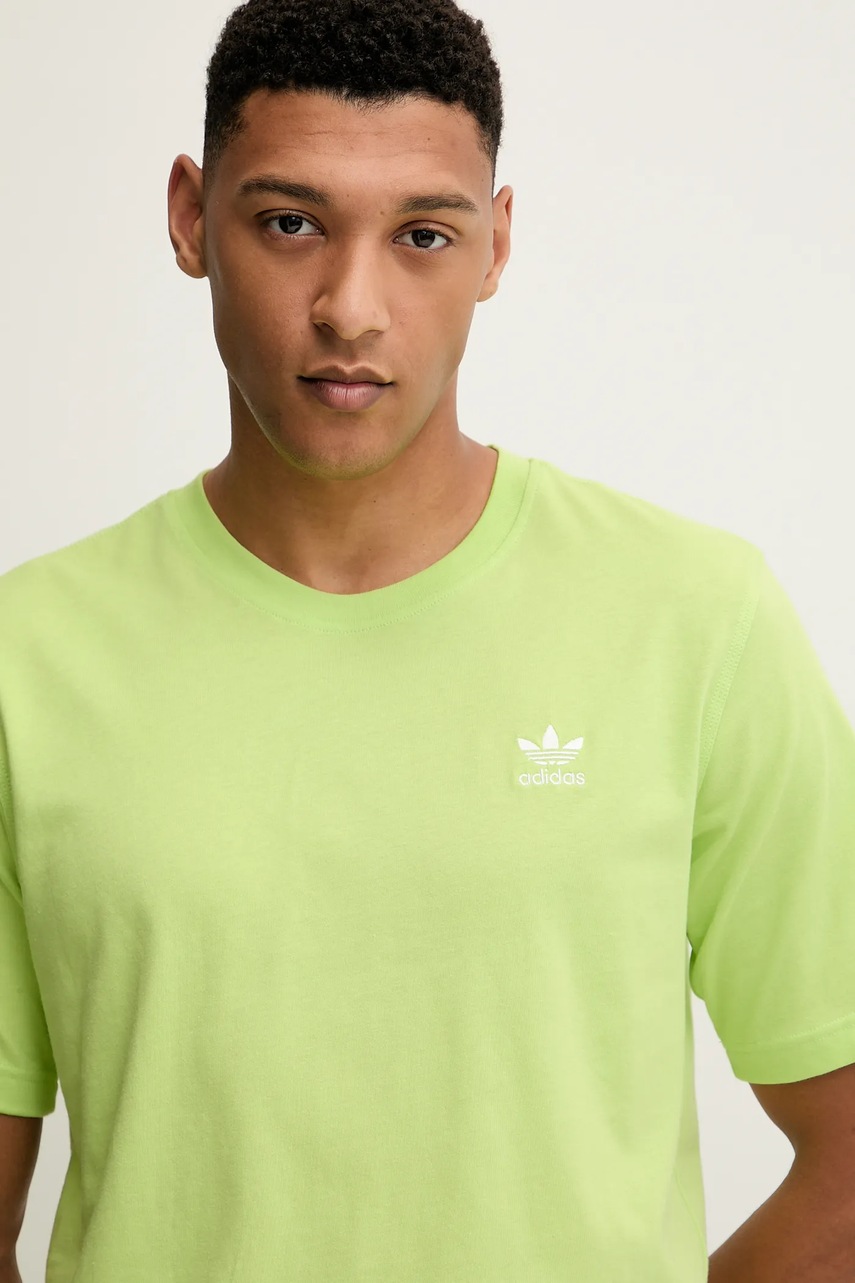 Βαμβακερό μπλουζάκι adidas Originals Trefoil Essential ανδρικό, χρώμα: πράσινο, JZ3583 φωτογραφία