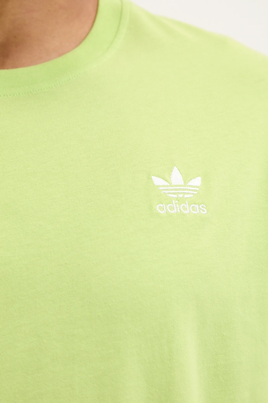 Βαμβακερό μπλουζάκι adidas Originals Trefoil Essential ανδρικό, χρώμα: πράσινο, JZ3583 φωτογραφία