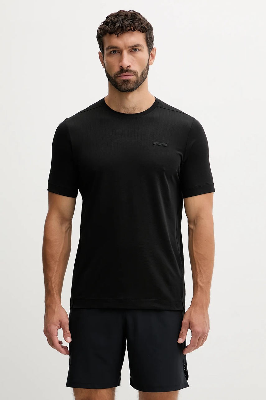 Levně Tréninkové tričko Calvin Klein Performance pánské, černá barva, s potiskem, LVGMS5K176