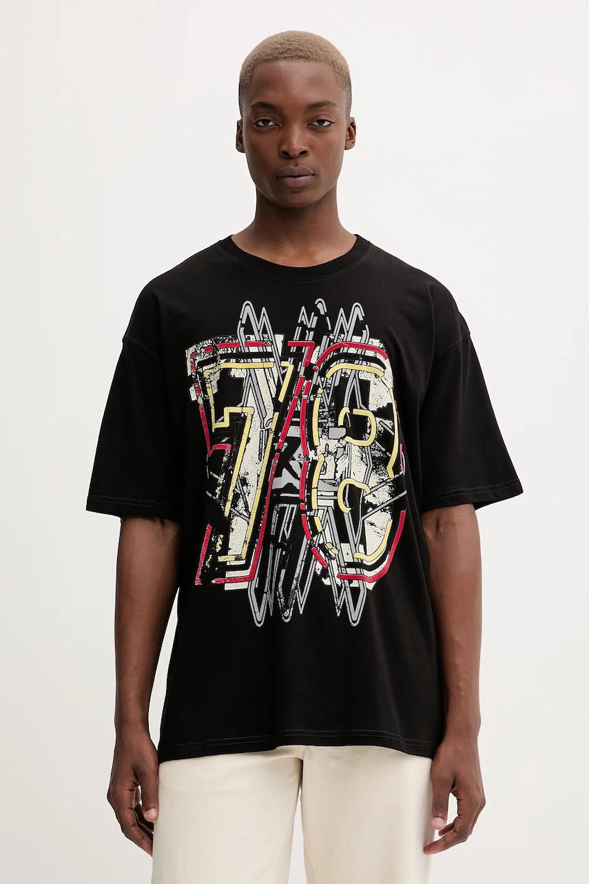 Diesel tricou din bumbac T-BOXT-T8 culoarea negru, cu imprimeu, A18661.0QIAM