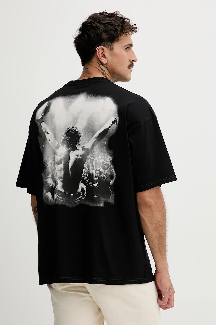 Diesel tricou din bumbac T-BOXT-T23 culoarea negru, cu imprimeu, A18731.0PLAT