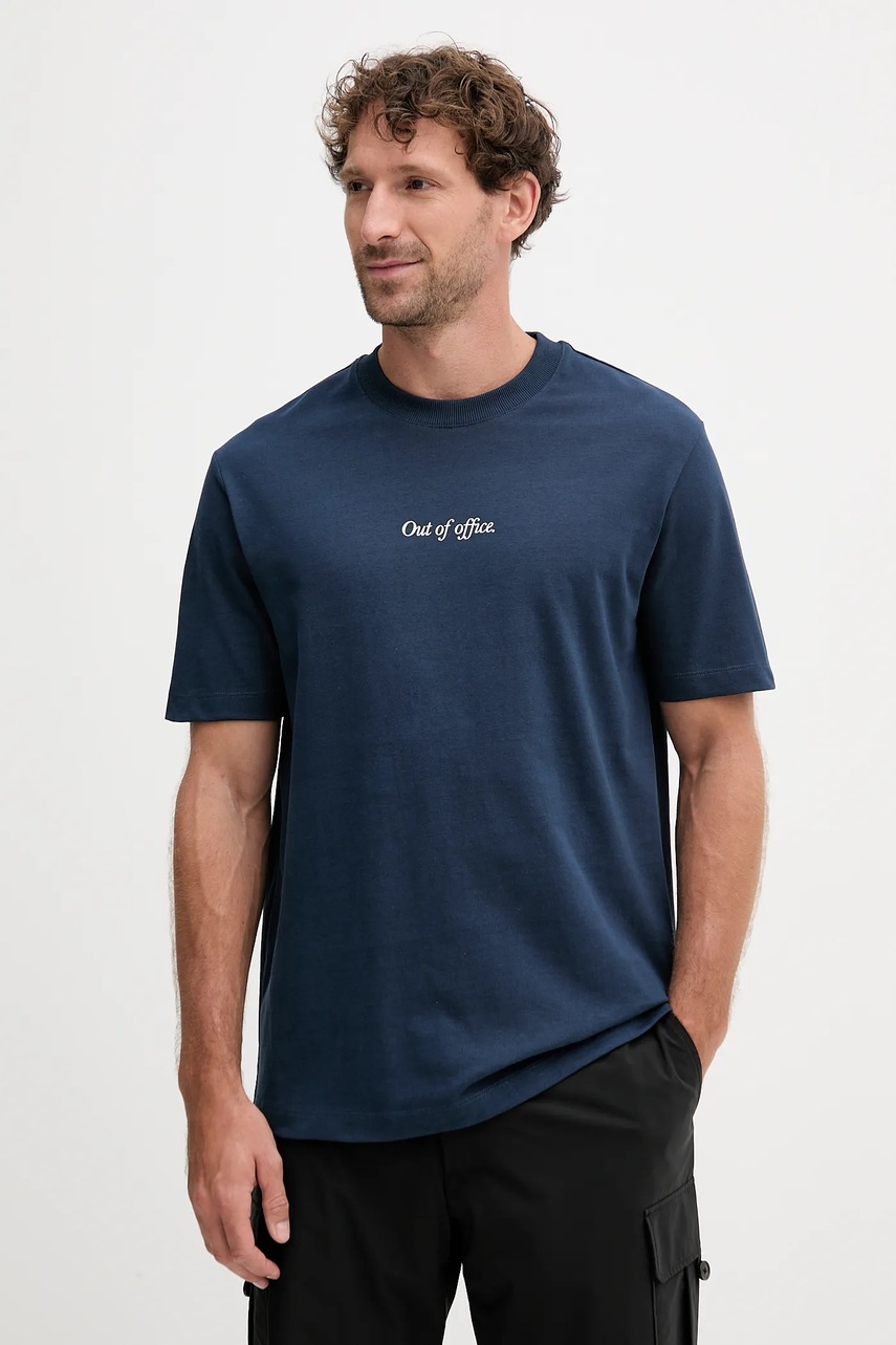 Хлопковая футболка Marc OPolo цвет синий с принтом 5000006584