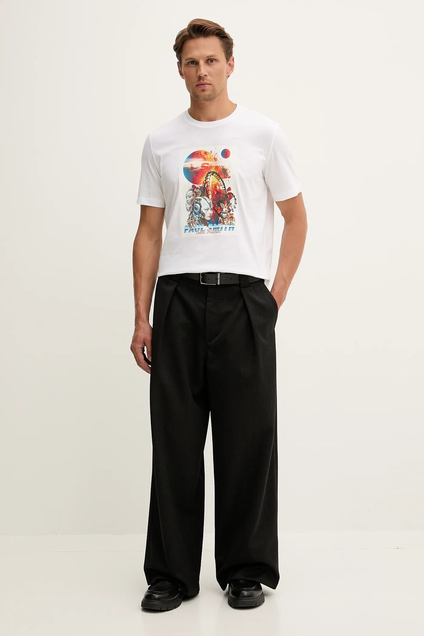 Хлопковая футболка PS Paul Smith цвет белый с принтом M2R-011R-TP5415