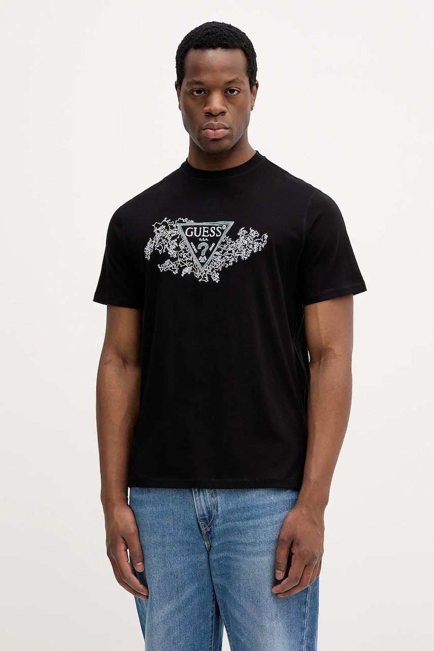 Βαμβακερό μπλουζάκι Guess