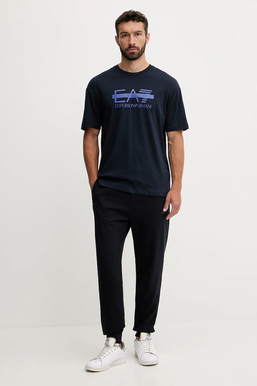 Хлопковая футболка EA7 Emporio Armani цвет фиолетовый с принтом AF10375-7M001129 Хлопковая футболка EA7 Emporio Armani цвет фиолетовый с принтом AF10375-7M001129