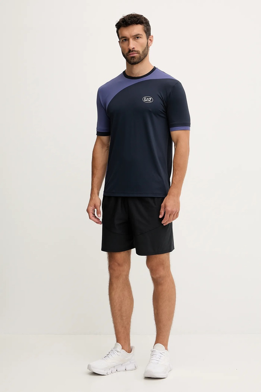Футболка для тренинга EA7 Emporio Armani цвет синий узор AF13689.7M000840 Футболка для тренинга EA7 Emporio Armani цвет синий узор AF13689.7M000840