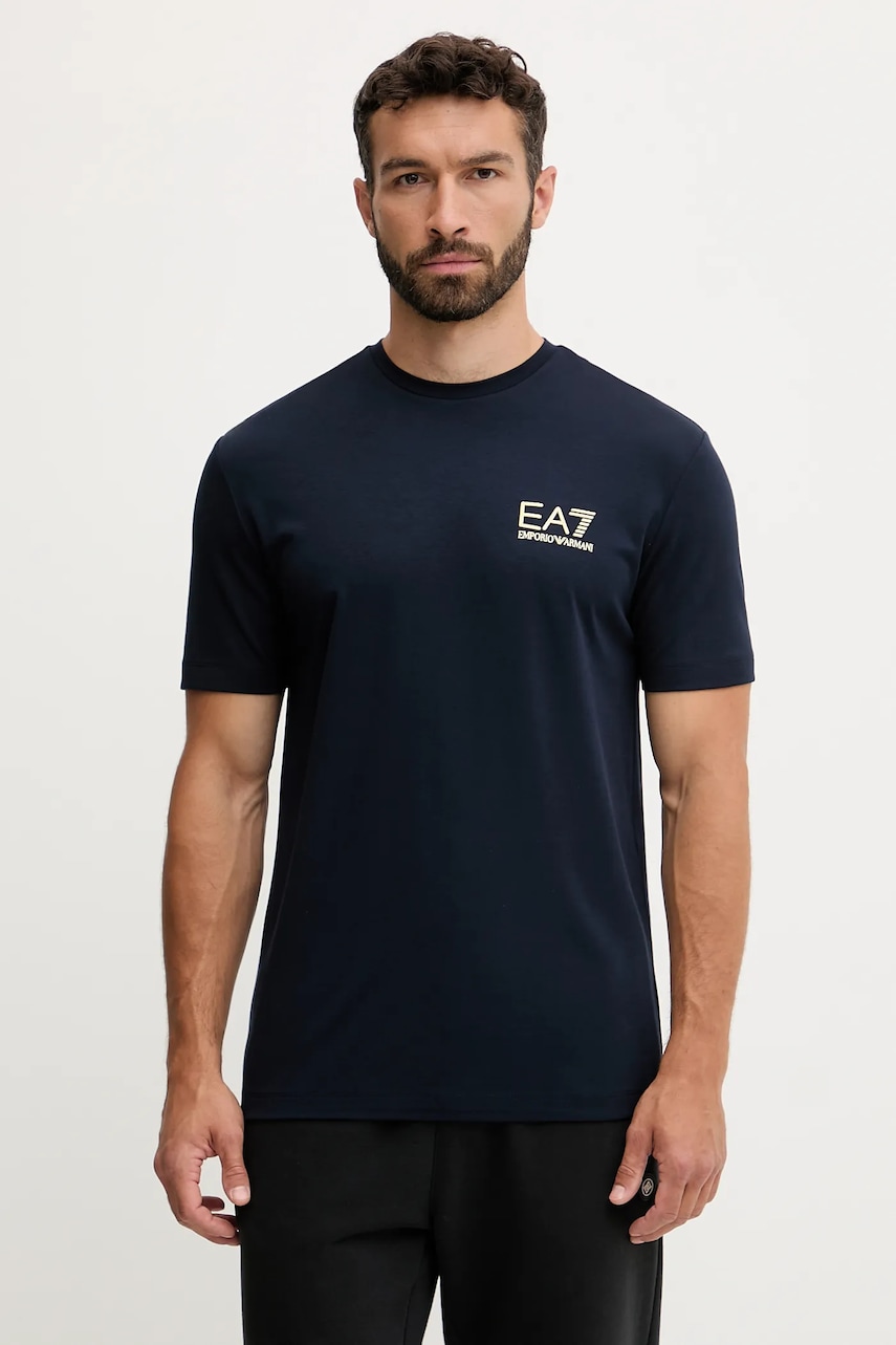 EA7 Emporio Armani tricou culoarea albastru marin, cu imprimeu, AF13739.7M000666