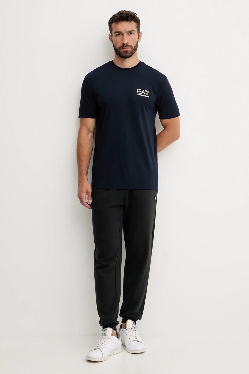 Футболка EA7 Emporio Armani цвет синий с принтом AF13739.7M000666