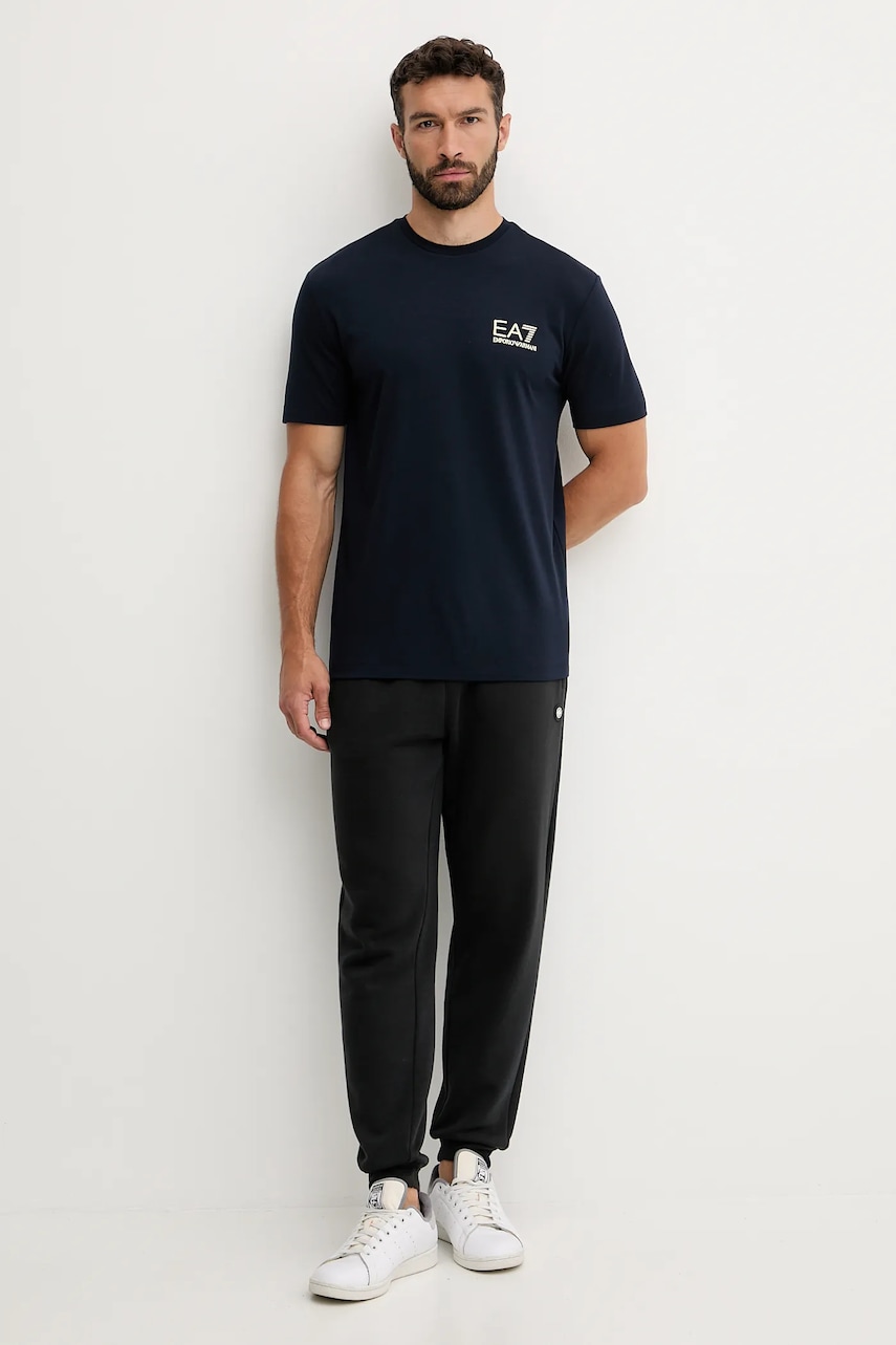 Футболка EA7 Emporio Armani цвет синий с принтом AF13739.7M000666 Футболка EA7 Emporio Armani цвет синий с принтом AF13739.7M000666