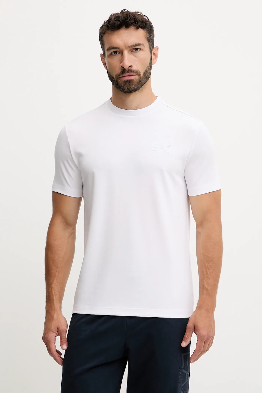 Levně Tričko EA7 Emporio Armani pánské, bílá barva, AF13862.7M000756
