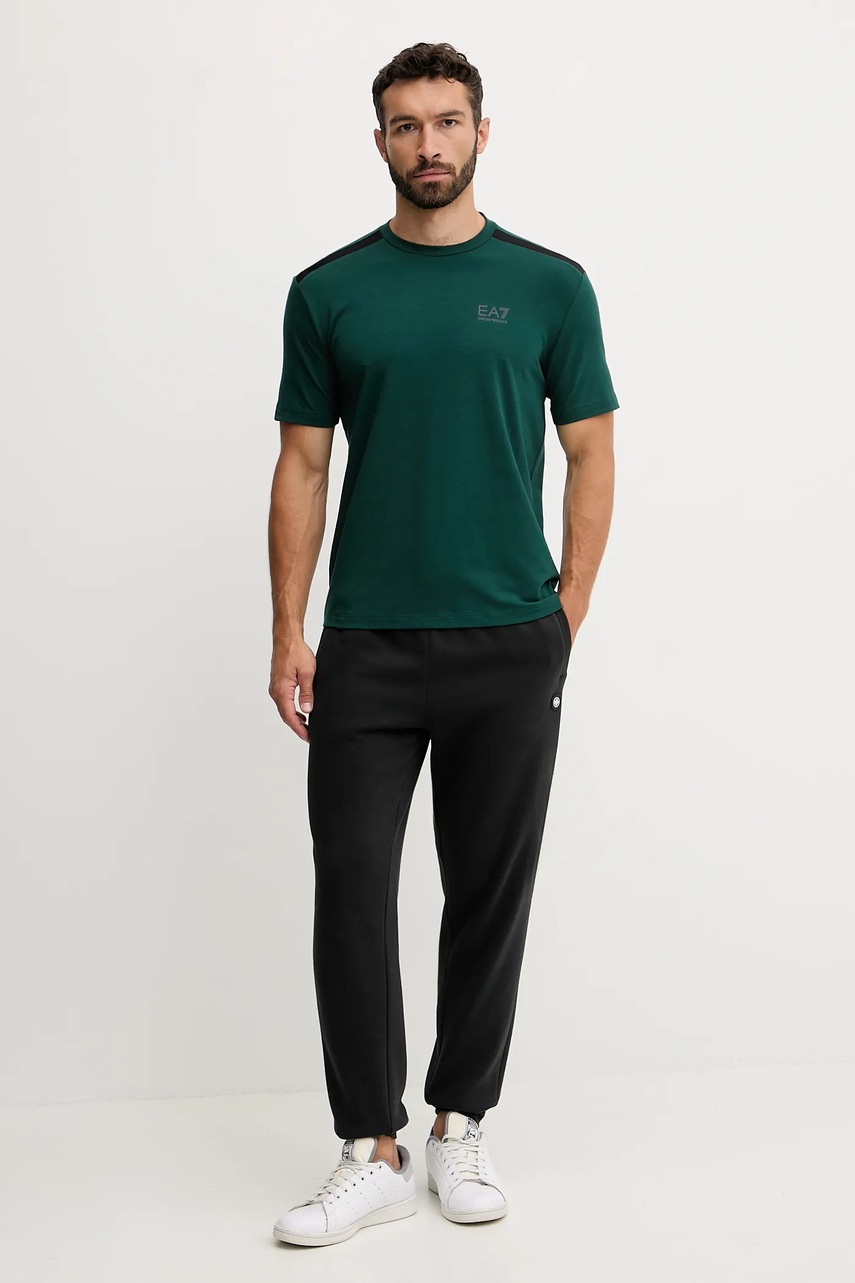 Футболка EA7 Emporio Armani цвет зелёный с принтом AF13956.7M000656