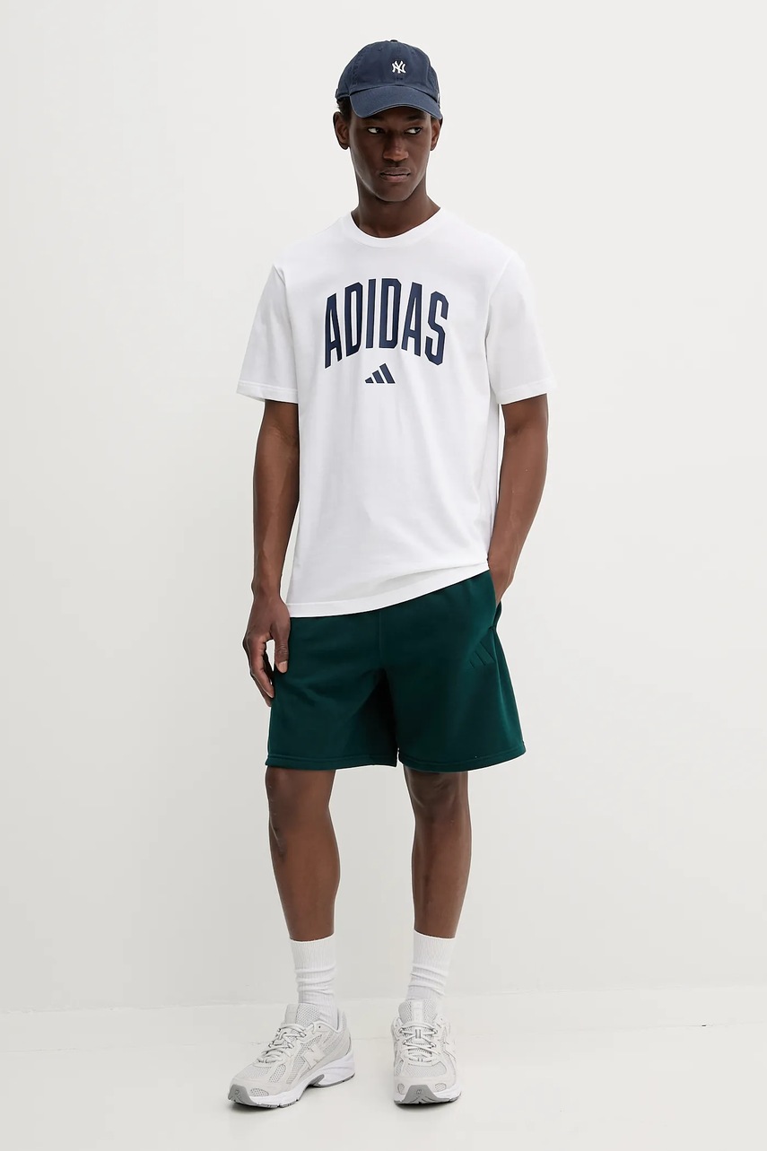 Хлопковая футболка adidas Collegiate цвет белый с принтом JM6416