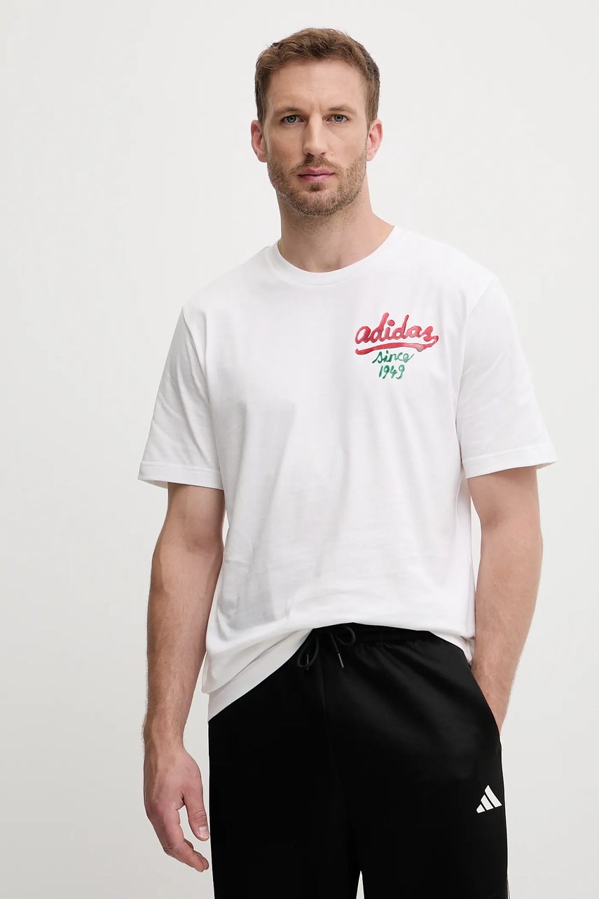 Хлопковая футболка adidas Food Sauce Graphic Tee цвет белый с принтом JM6464