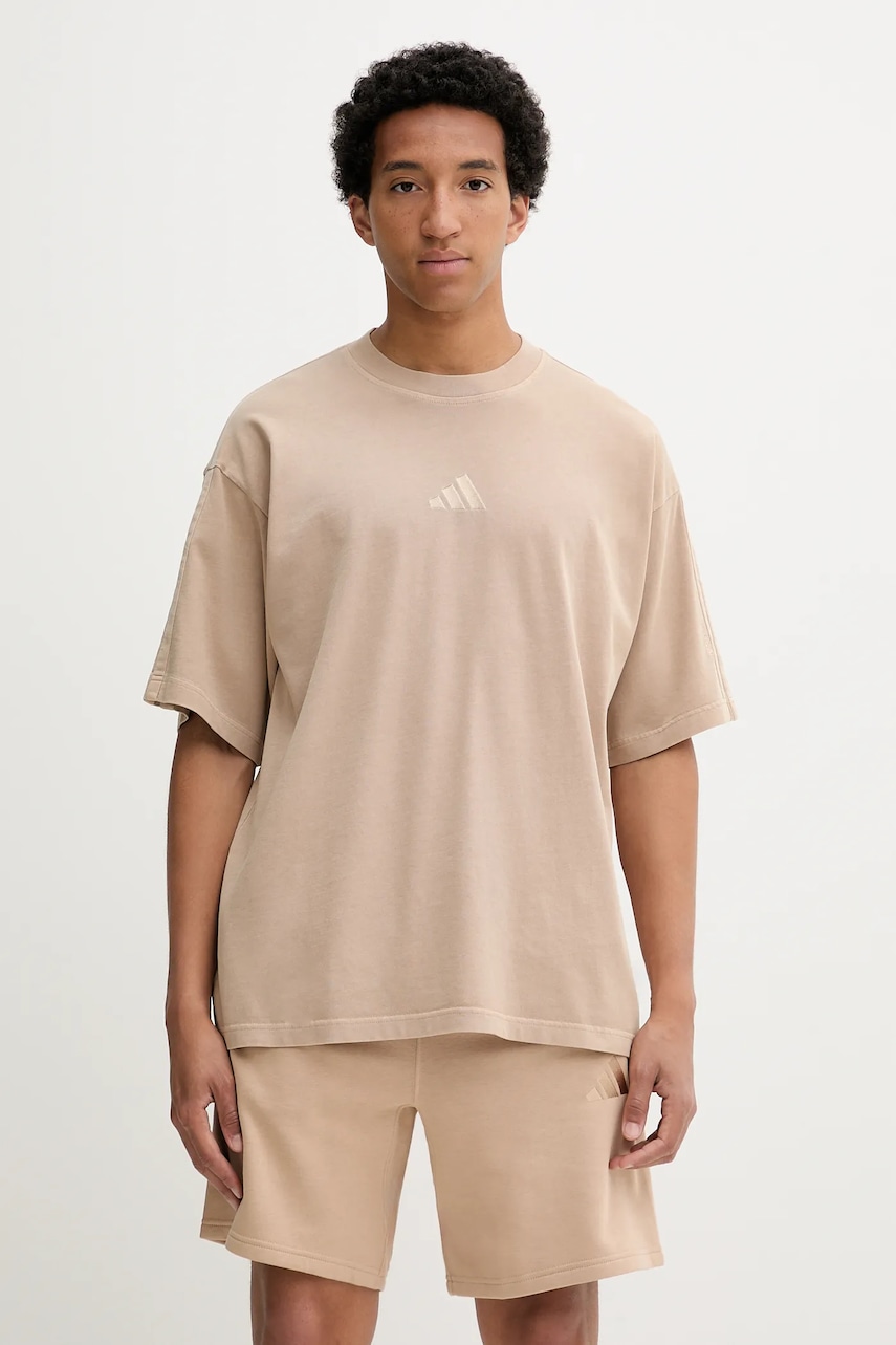 adidas tricou din bumbac All SZN culoarea bej, uni, JN0609