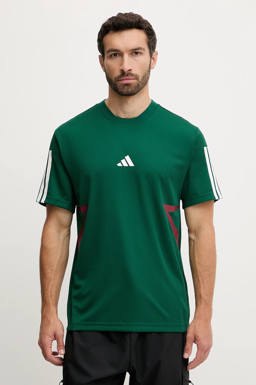adidas tricou Tiro culoarea verde, cu imprimeu, JN2579