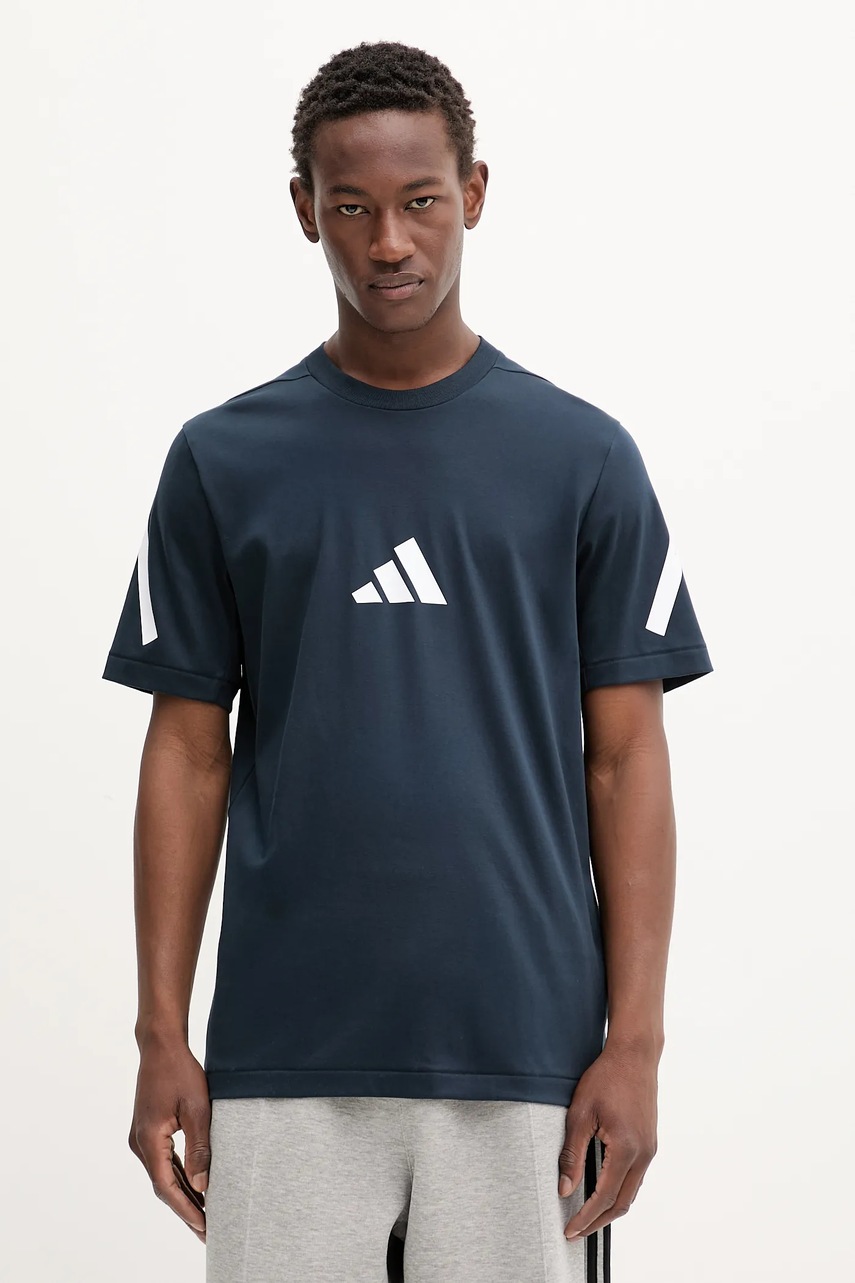 adidas tricou din bumbac x Z.N.E culoarea bleumarin, cu imprimeu, JW4735