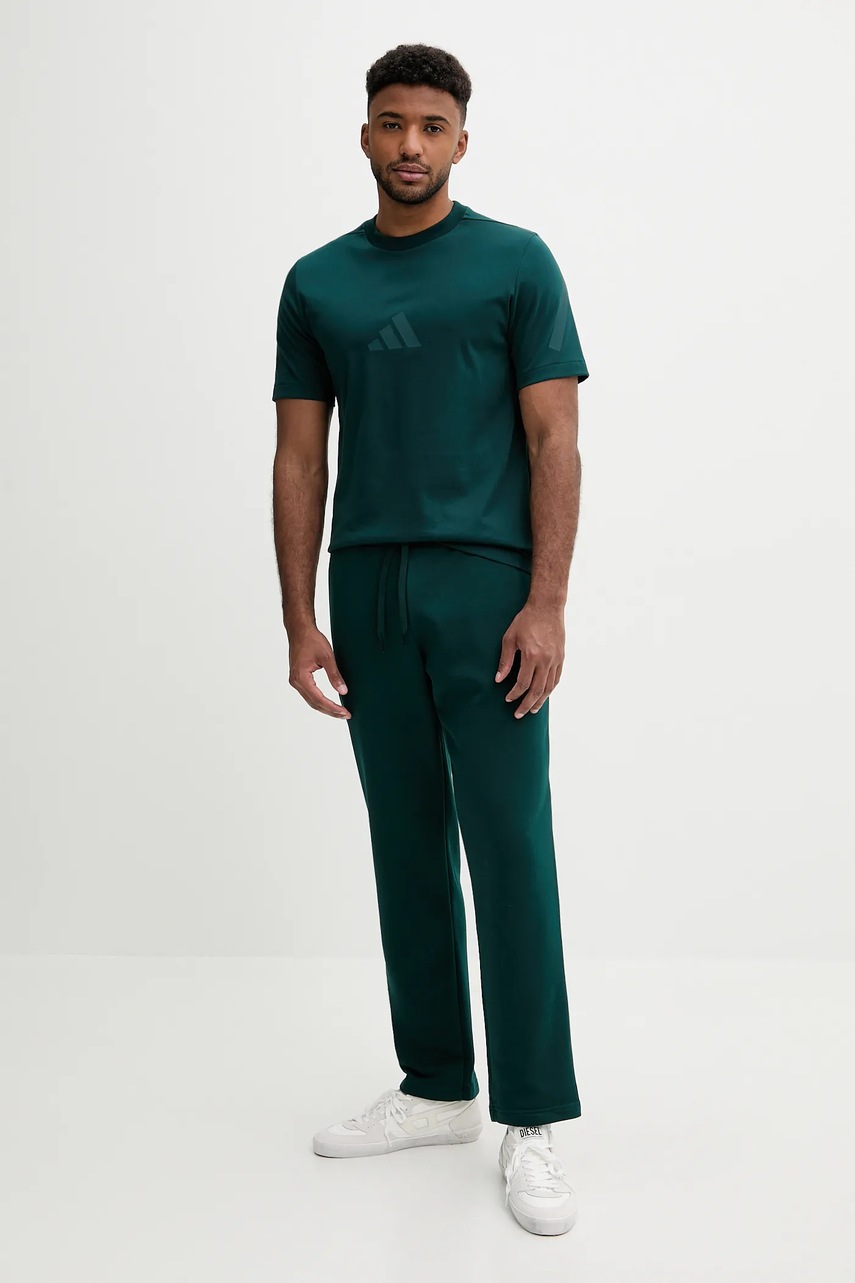 Хлопковая футболка adidas x Z.N.E цвет зелёный с принтом JW4736