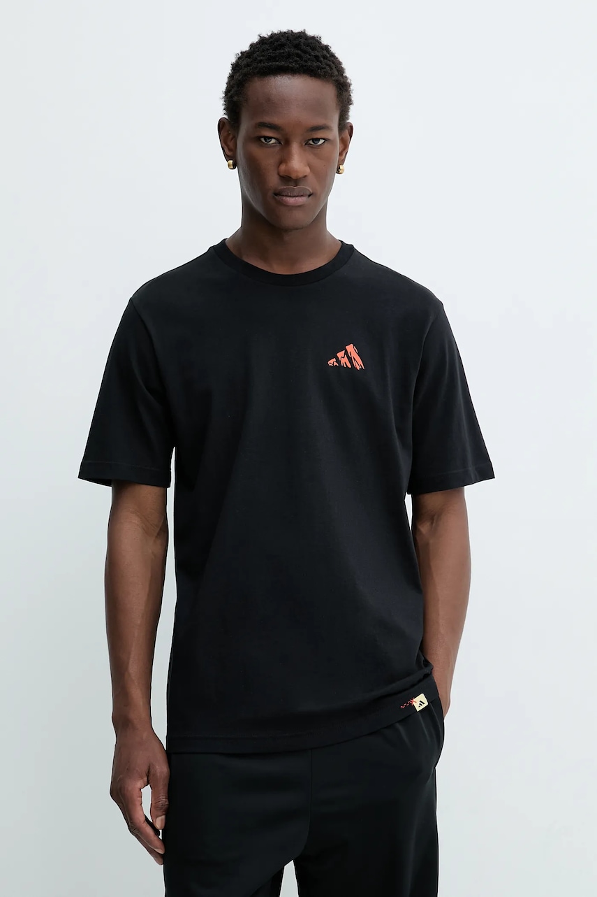 adidas tricou din bumbac Doodle Hunt Hike Graphic T-Shirt culoarea negru, cu imprimeu, KA7139