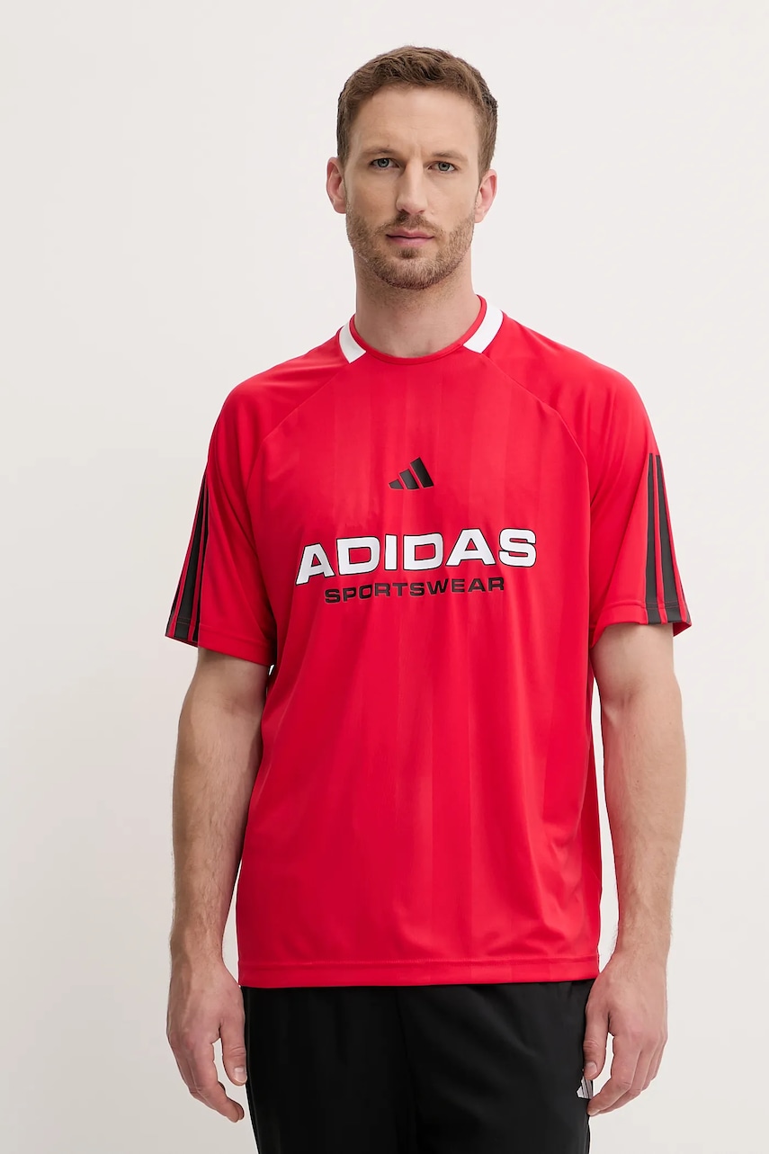 adidas tricou Tiro culoarea roșu, cu imprimeu, KB5569