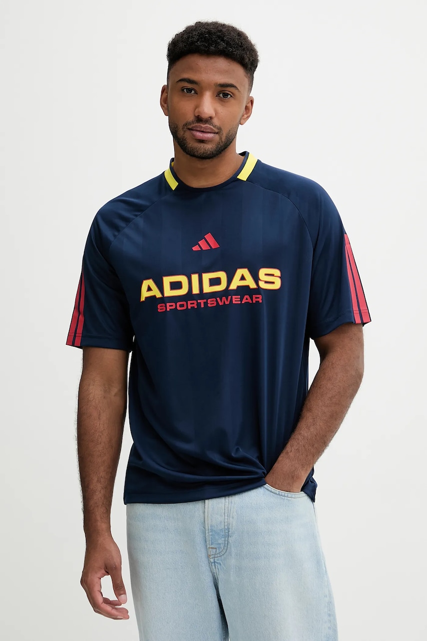 adidas tricou Tiro culoarea albastru marin, cu imprimeu, KB5571