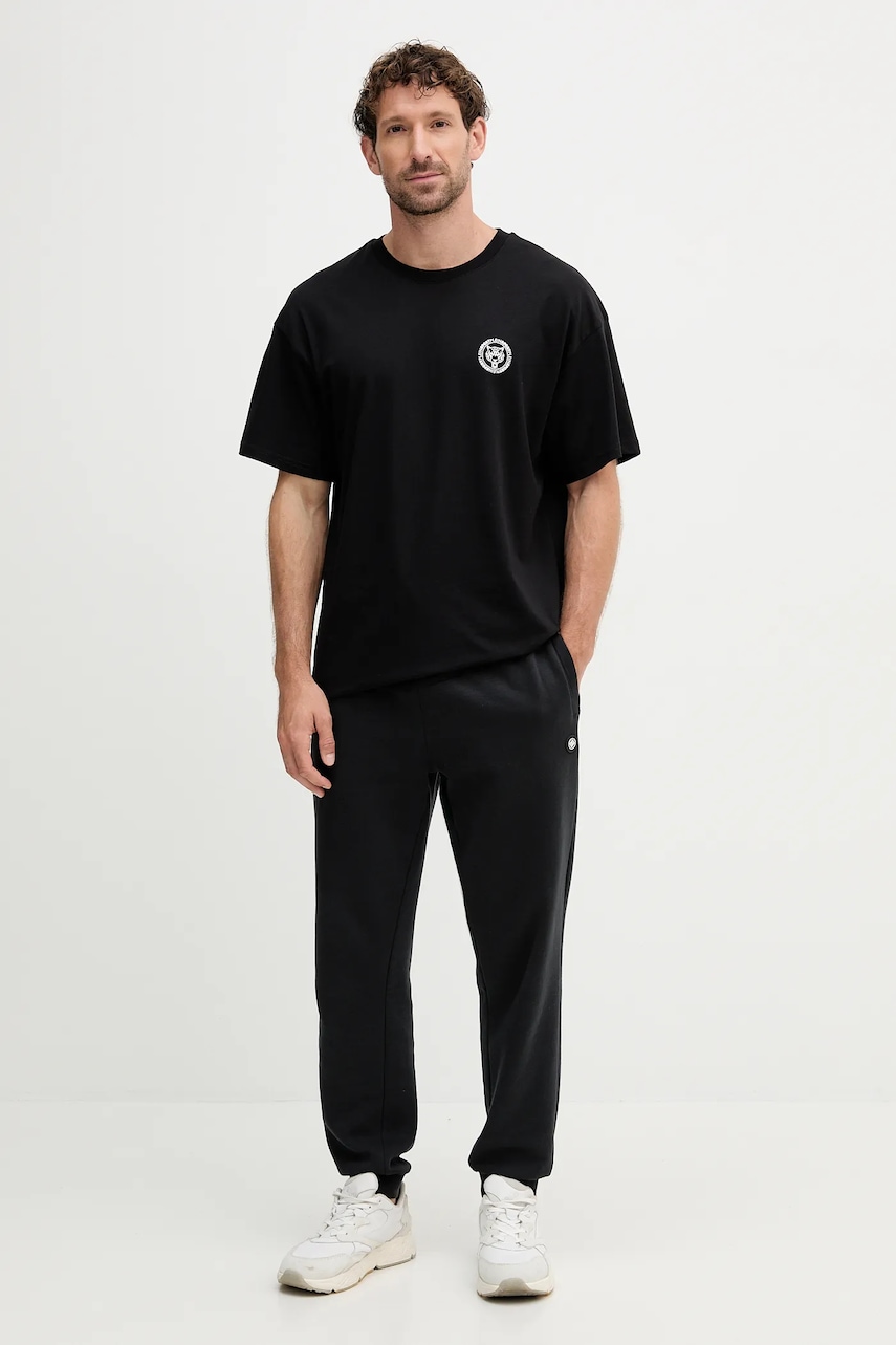 Хлопковая футболка PLEIN SPORT цвет чёрный с принтом PAEC MTK8324 STE001N Хлопковая футболка PLEIN SPORT цвет чёрный с принтом PAEC MTK8324 STE001N