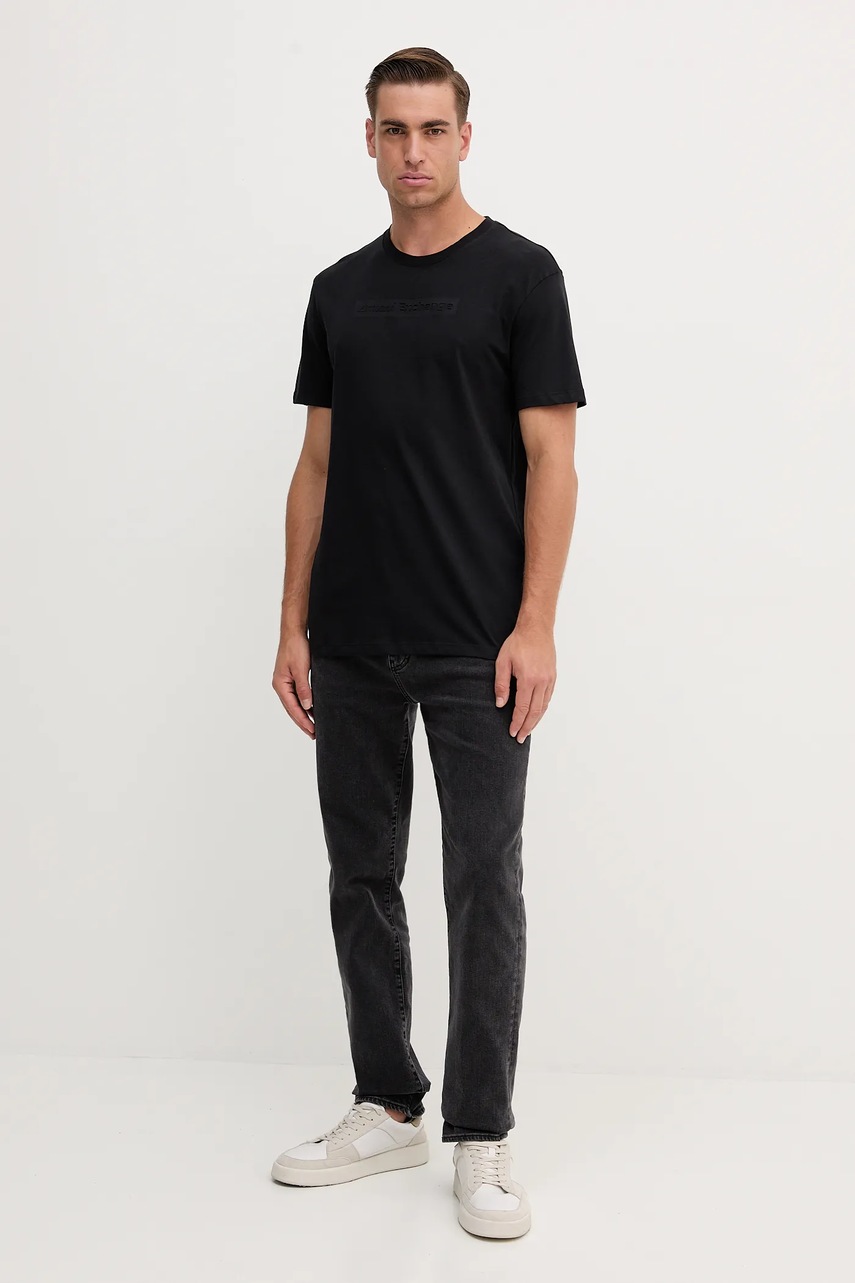 Хлопковая футболка Armani Exchange цвет чёрный с принтом XM001414 AF16432 Хлопковая футболка Armani Exchange цвет чёрный с принтом XM001414 AF16432