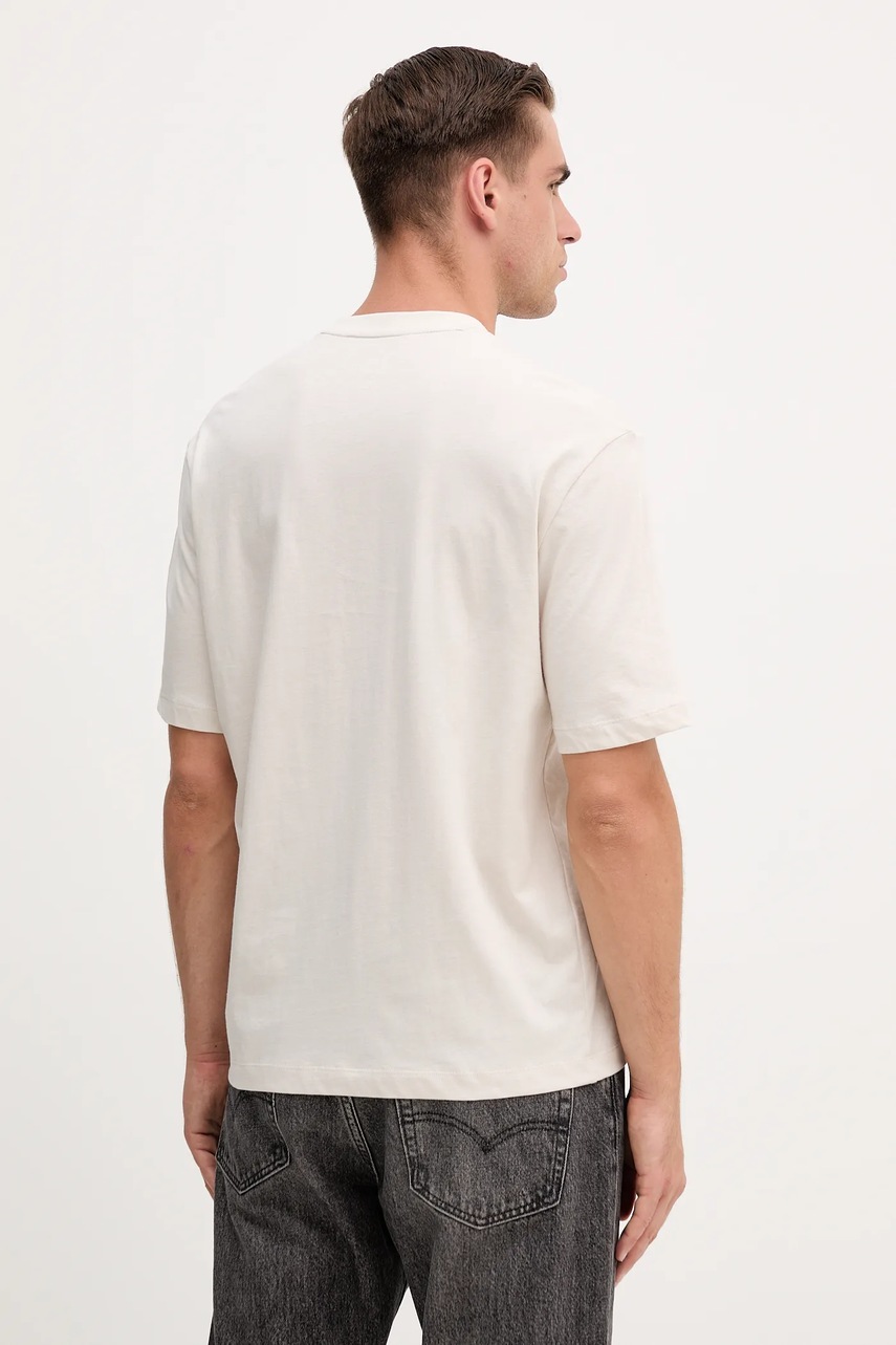 Хлопковая футболка Armani Exchange цвет бежевый с принтом XM001451 AF10356