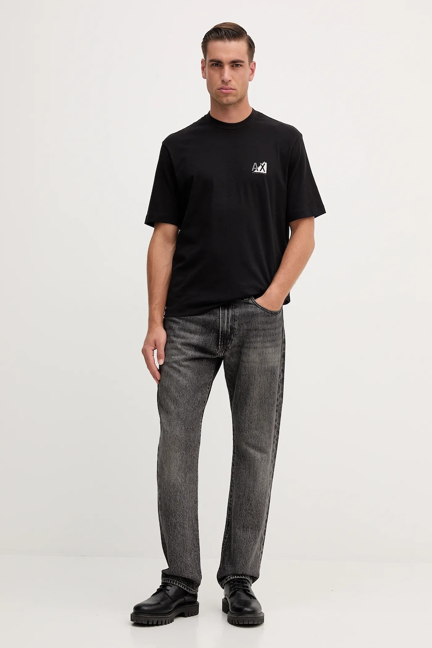 Хлопковая футболка Armani Exchange цвет чёрный с принтом XM001451 AF10356 Хлопковая футболка Armani Exchange цвет чёрный с принтом XM001451 AF10356