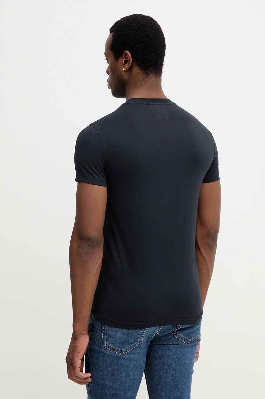 Хлопковая футболка Emporio Armani цвет синий однотонная 8N1TQ6 1JRGZ