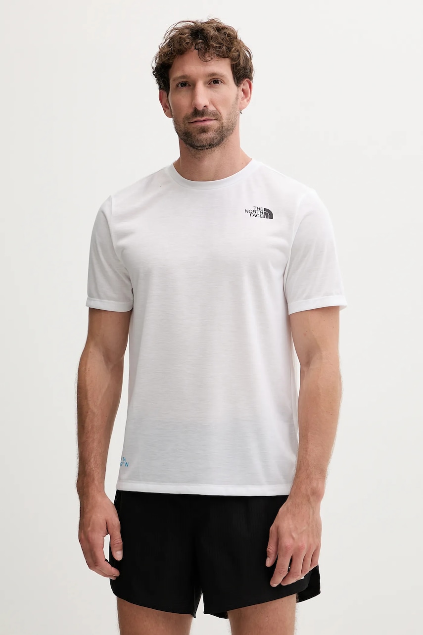 The North Face tricou de antrenament Multiple Placement culoarea alb, cu imprimeu, NF0A8E1BFN41