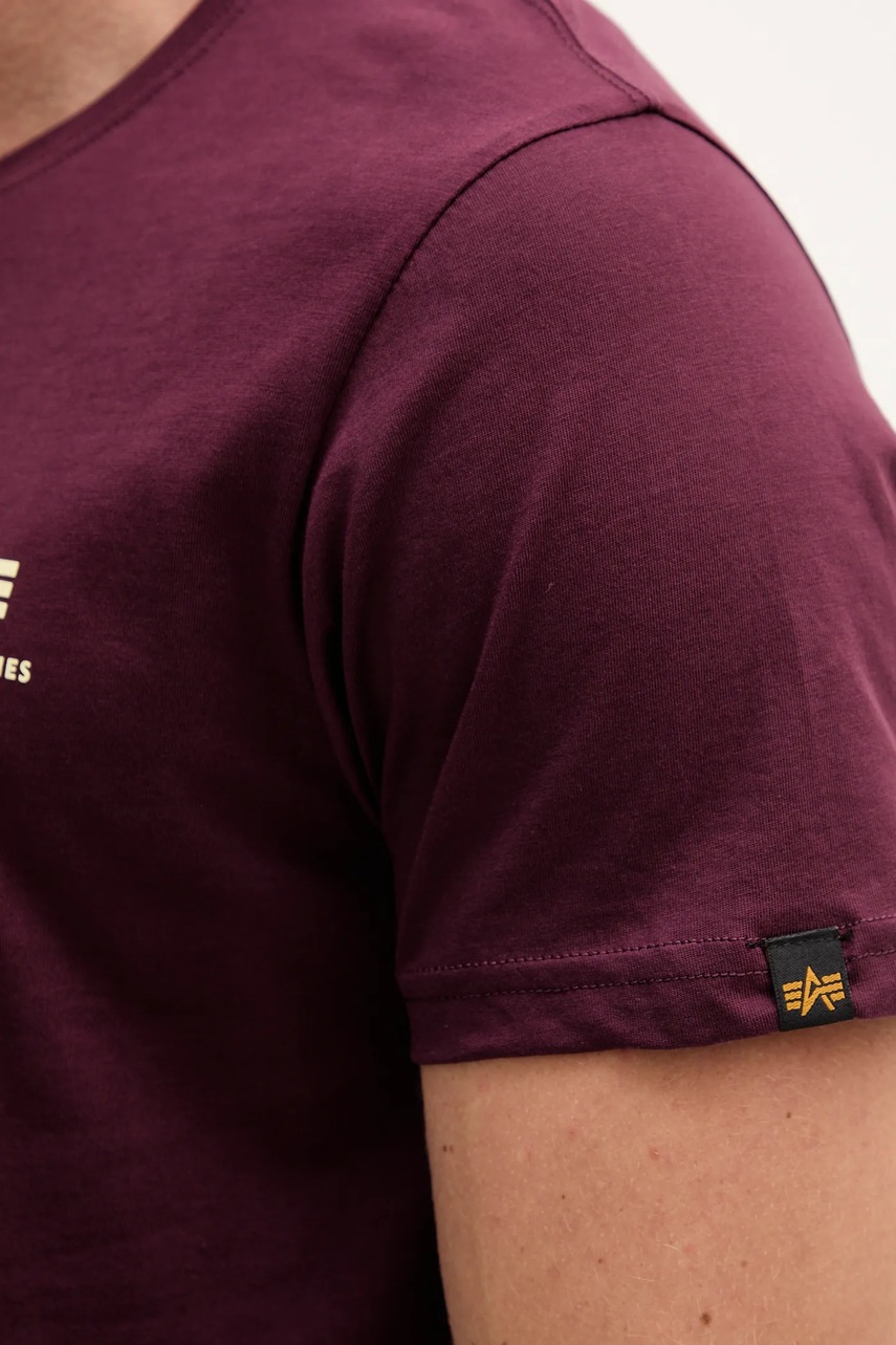 Βαμβακερό μπλουζάκι Alpha Industries ανδρικά, χρώμα: μπορντό, 188505.608 φωτογραφία